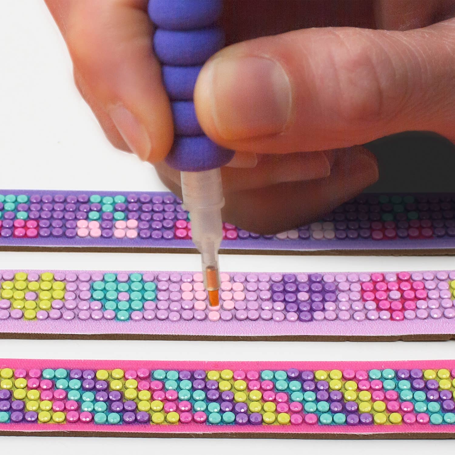 Buy Cherry Hearts Diamond Painting Bracelet Kit: 01 Multi, a DIY craft set with colorful beads & adjustable size for creat...