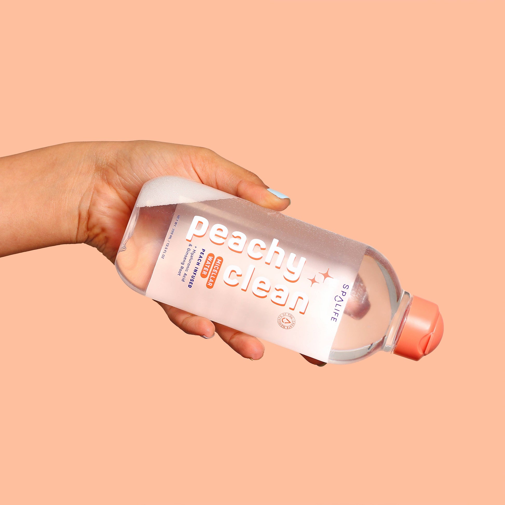 Buy Peachy Clean Micellar Water & Hyaluronic Acid Makeup Remover, gentle hydrating facial cleanser for all skin types