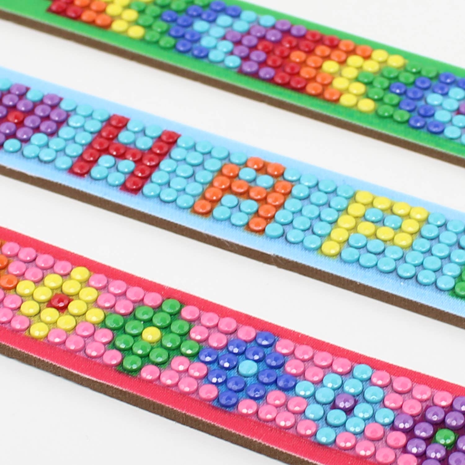 Buy Rainbow Happiness Diamond Painting Bracelet Kit: 01 Multi, colorful DIY craft set with beads & tools for creative jewe...