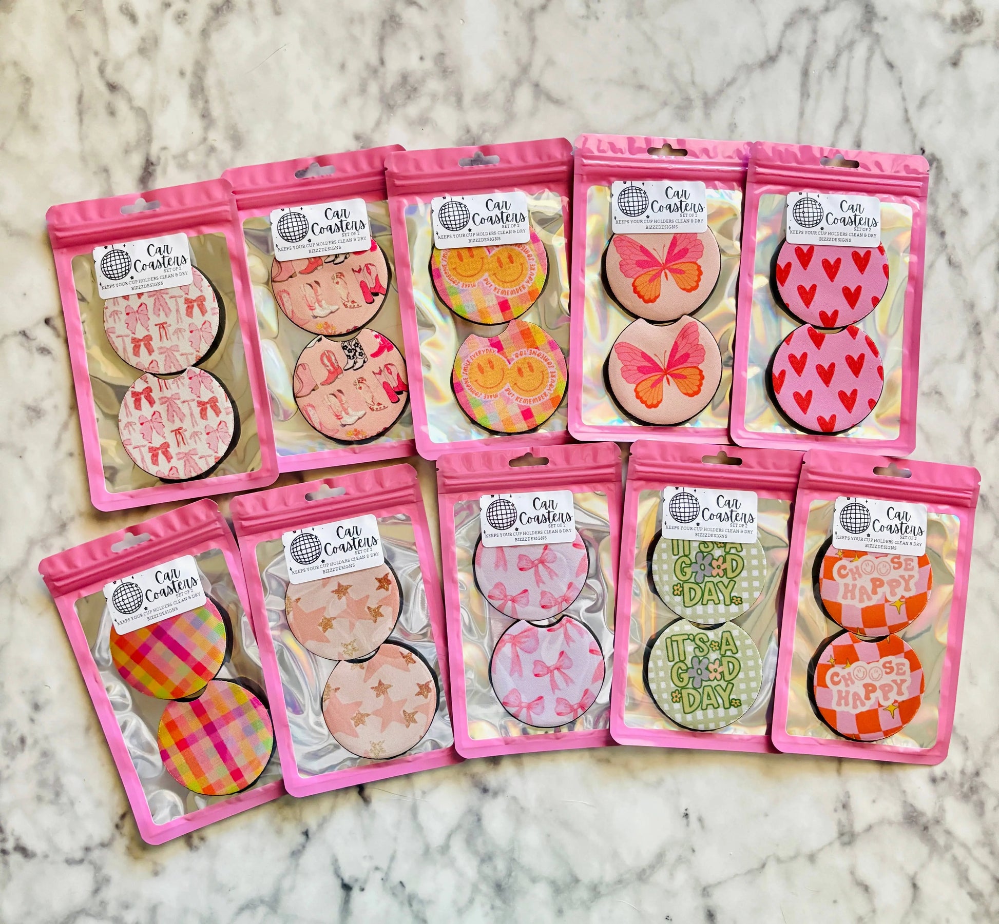Felt Car Coasters: soft, absorbent felt coasters for cars, non-slip, dashboard-friendly set.