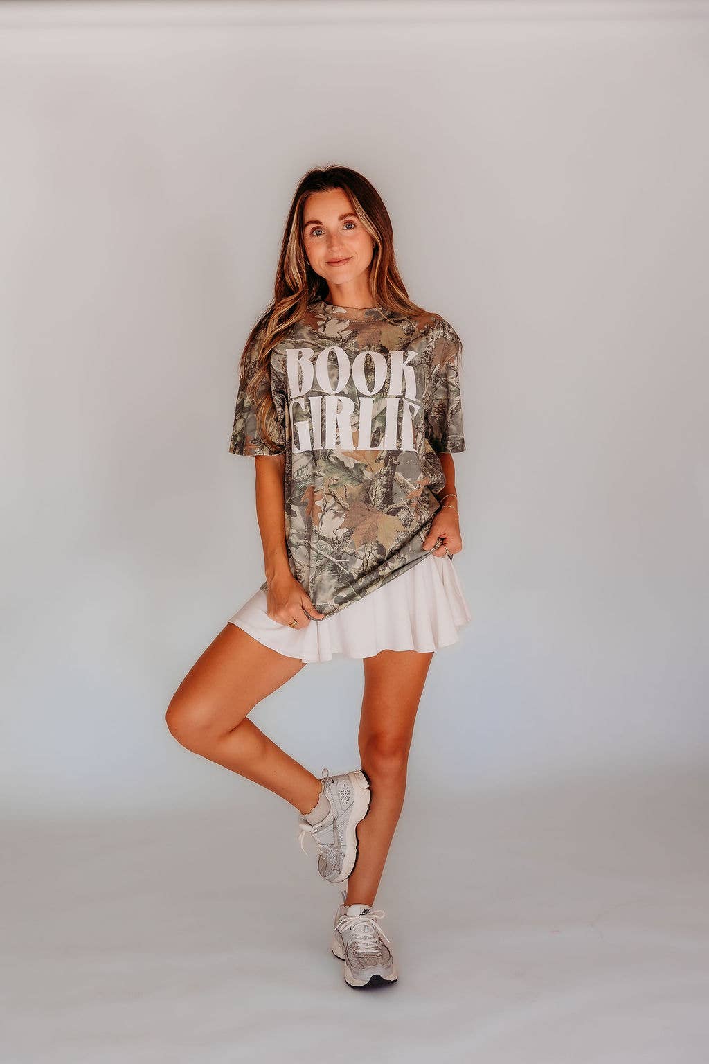 Book Girlie Vintage Camo Women's Graphic T-shirt - Paper & Vine Book Bar