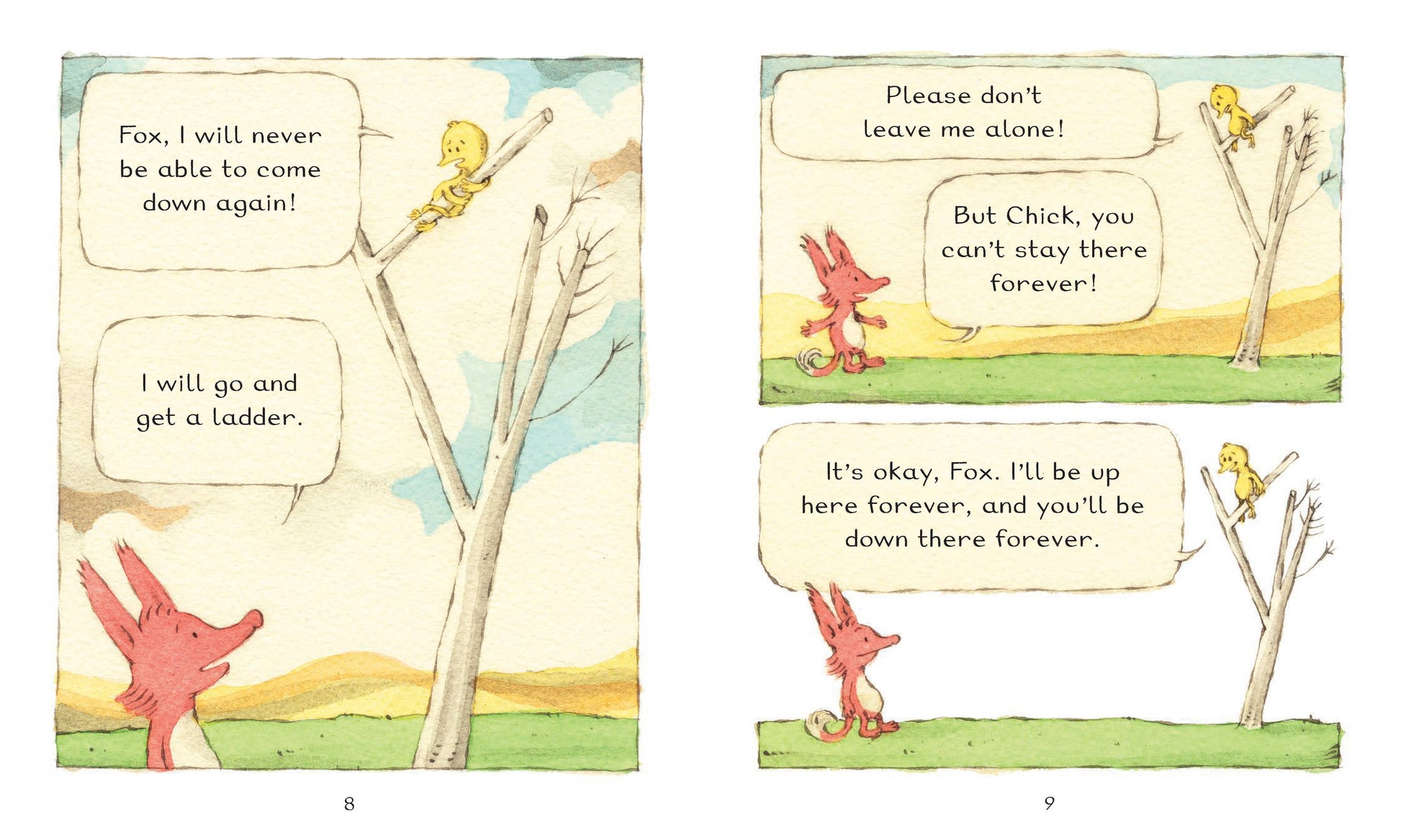 Fox & Chick: Up and Down children's book, colorful illustrated hardcover, engaging story for early readers