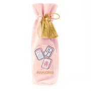 Mahjong Embroidered Wine Bag - Paper & Vine Book Bar