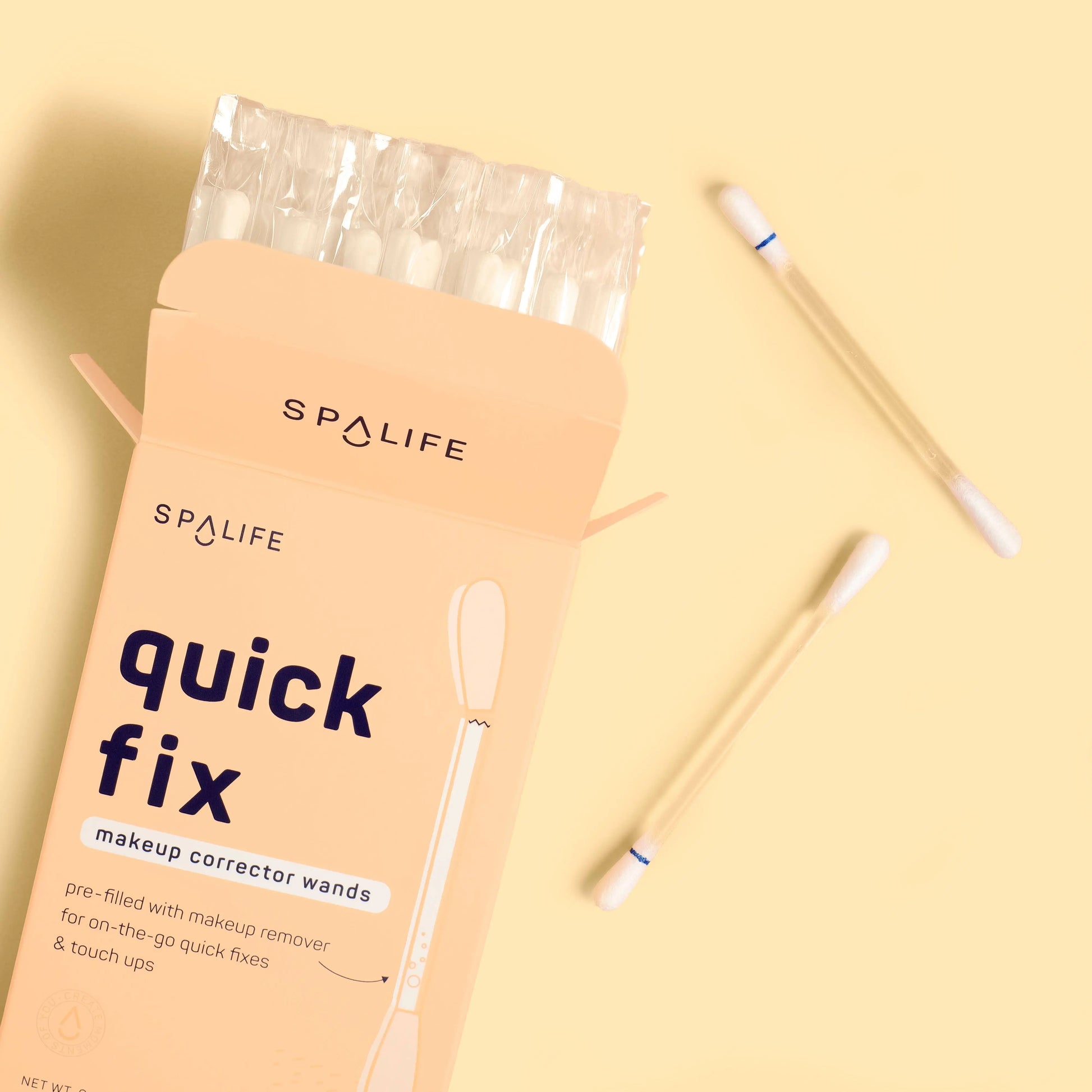 Quick Fix Makeup Corrector Wands - 50 Count, precision-tip cotton swabs for easy makeup fixes, skin-safe & hypoallergenic