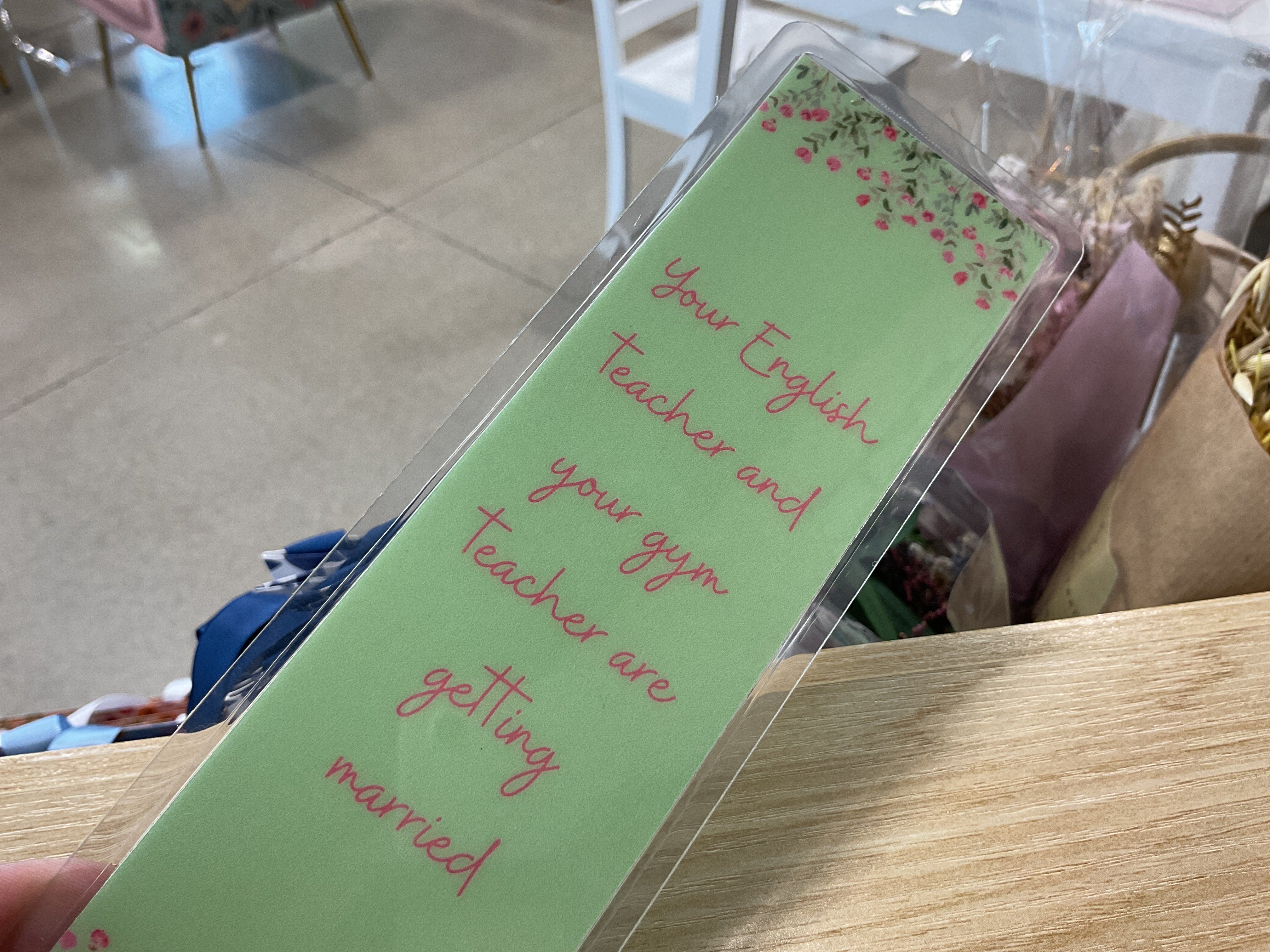 English and Gym Teacher Bookmark