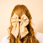 Classic Hair Bow-Tan