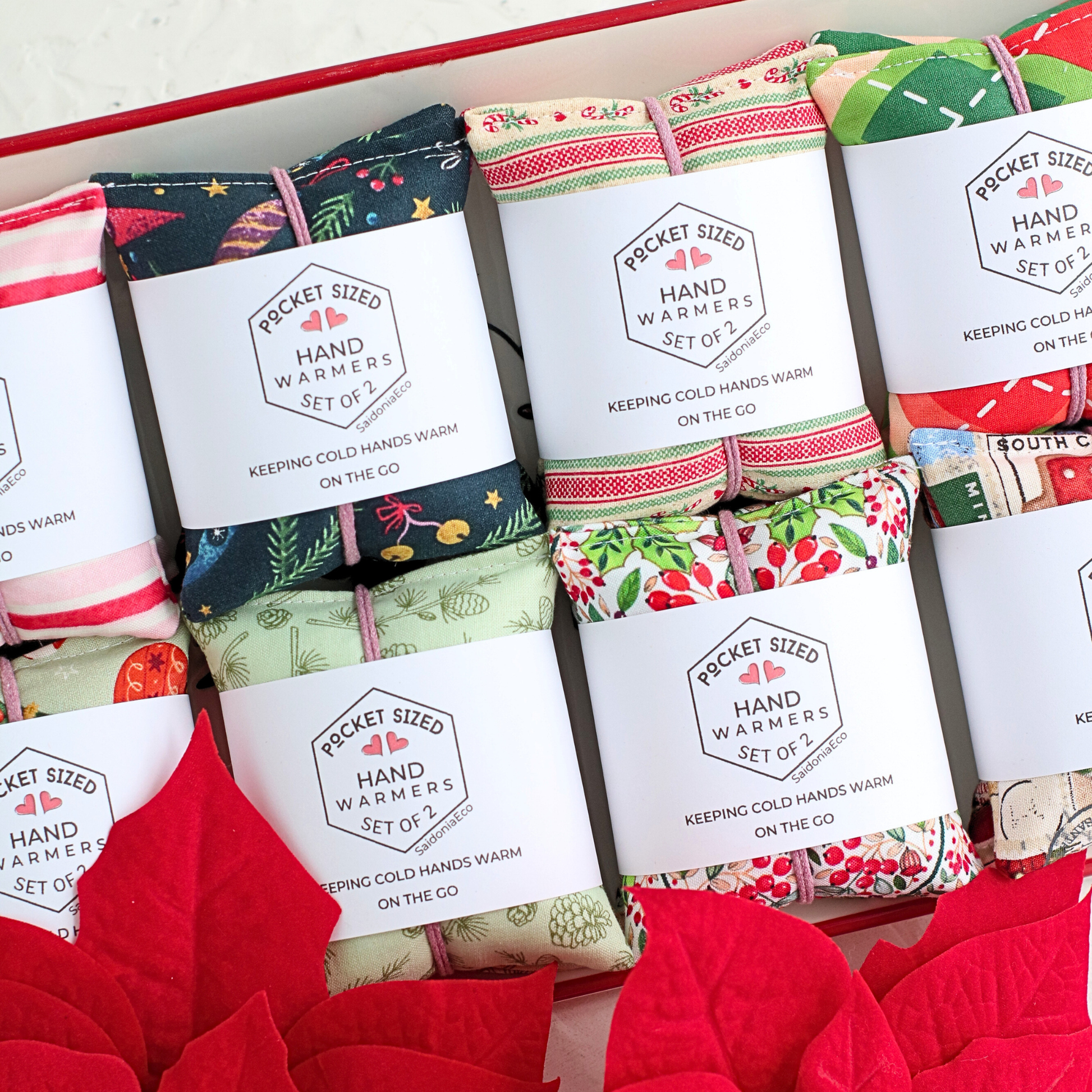Buy Microwavable Hand Warmers ⋆ Random Winter Designs in cozy fleece, red plaid, perfect for cold weather essentials