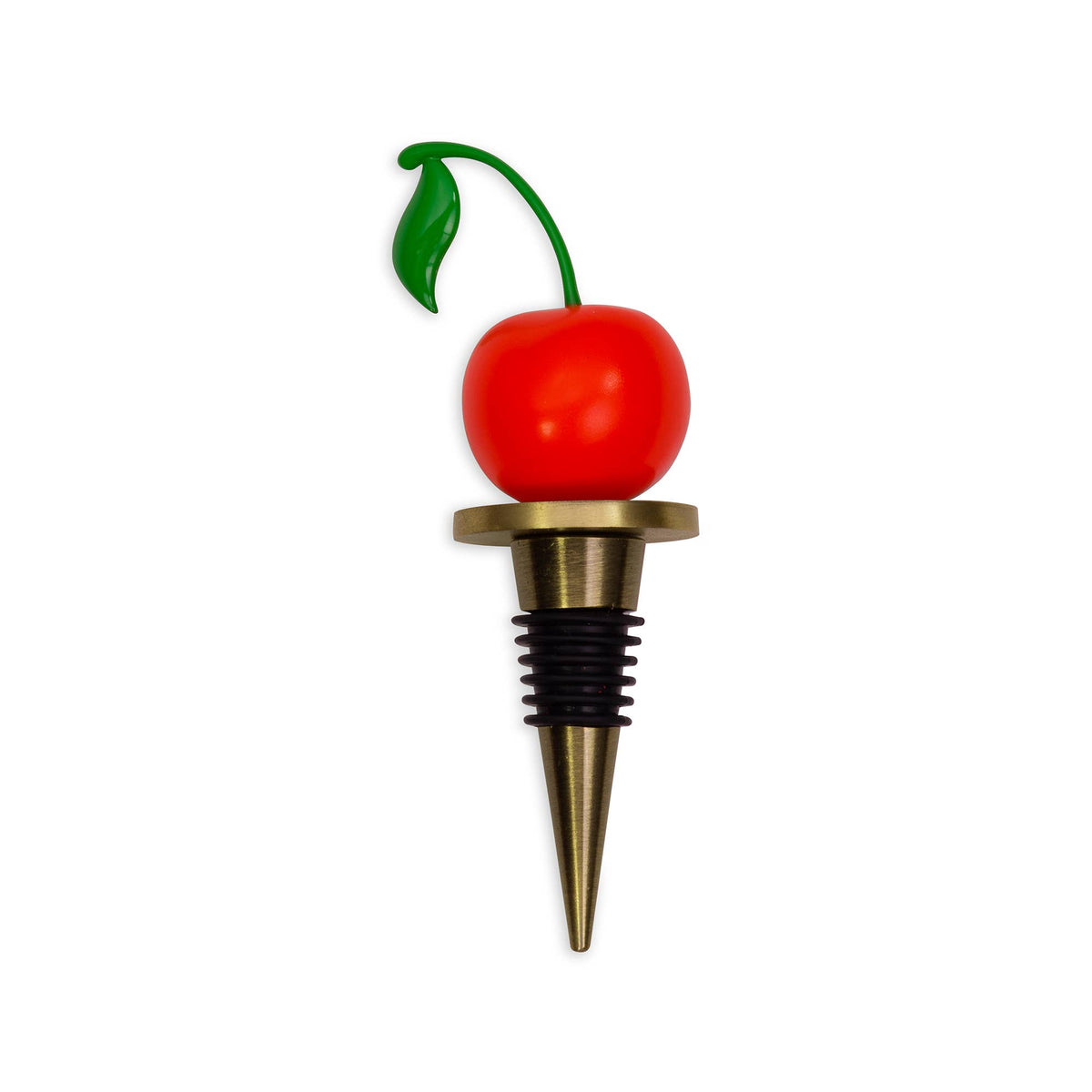 Tipsy Turvy Wine Stopper, Cherry color - quirky bottle seal for preserving wine, keeps it fresh.