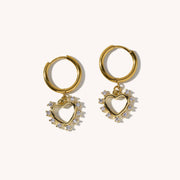 Elizabeth Crystal Heart Huggies