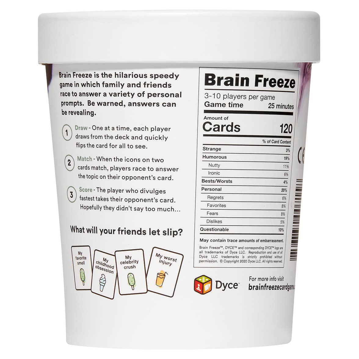 BRAIN FREEZE: The Speak-Before-You-Think Family Game - Paper & Vine Book Bar