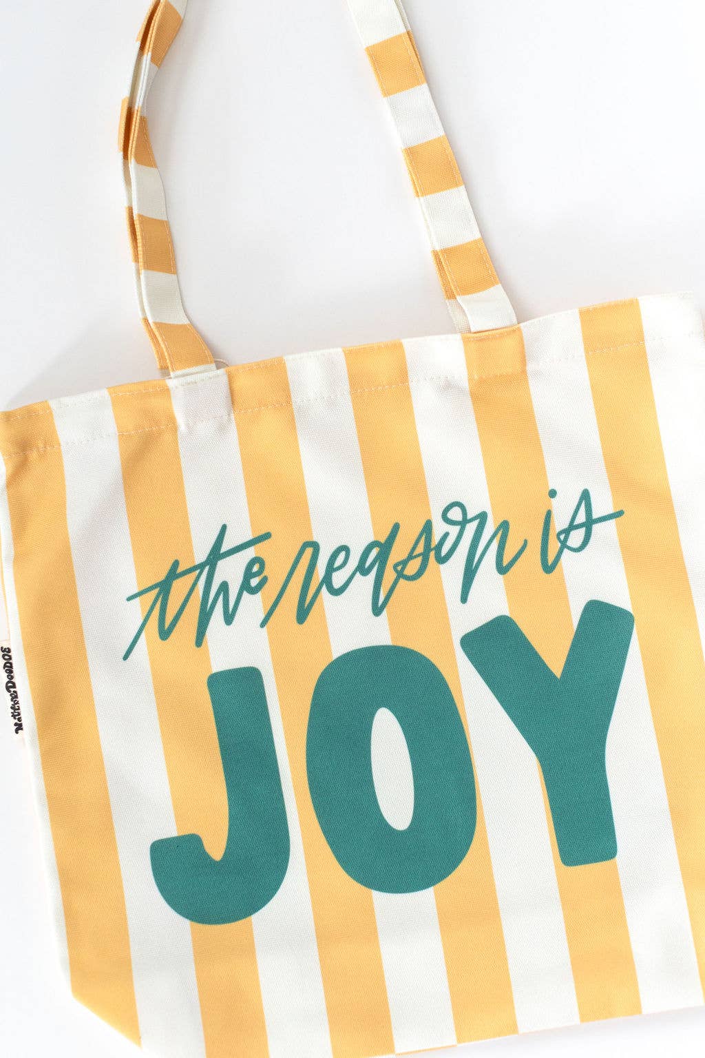 The Reason is Joy Yellow Fun Striped Pool Summer Tote Bag