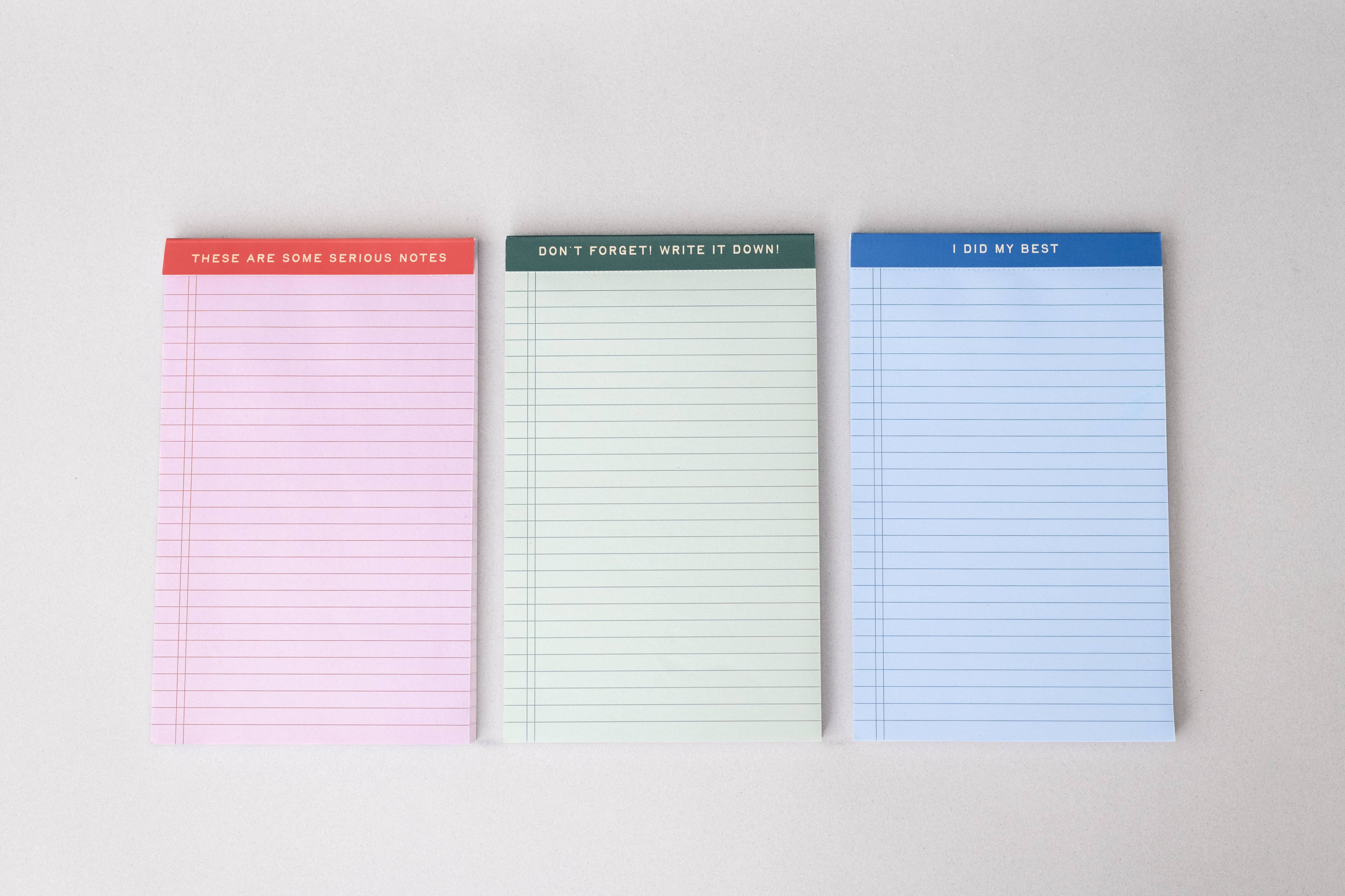 Mini Legal Pad Set, Serious Notes