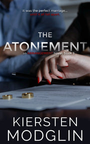 The Atonement hardcover edition book cover featuring embossed gold title on dark cloth binding.