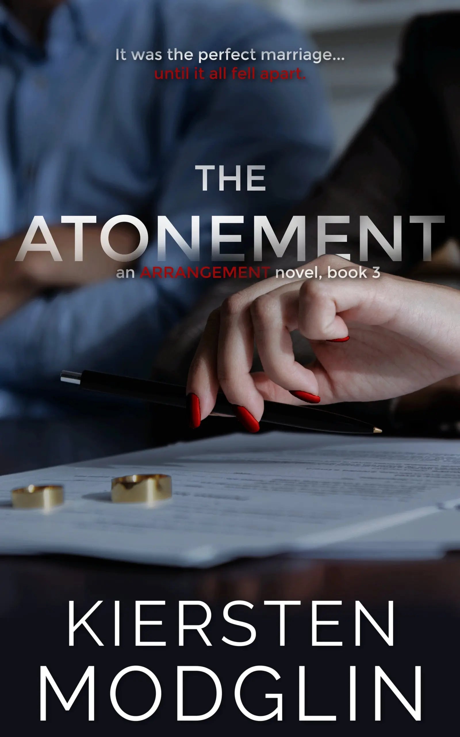 The Atonement hardcover edition book cover featuring embossed gold title on dark cloth binding.