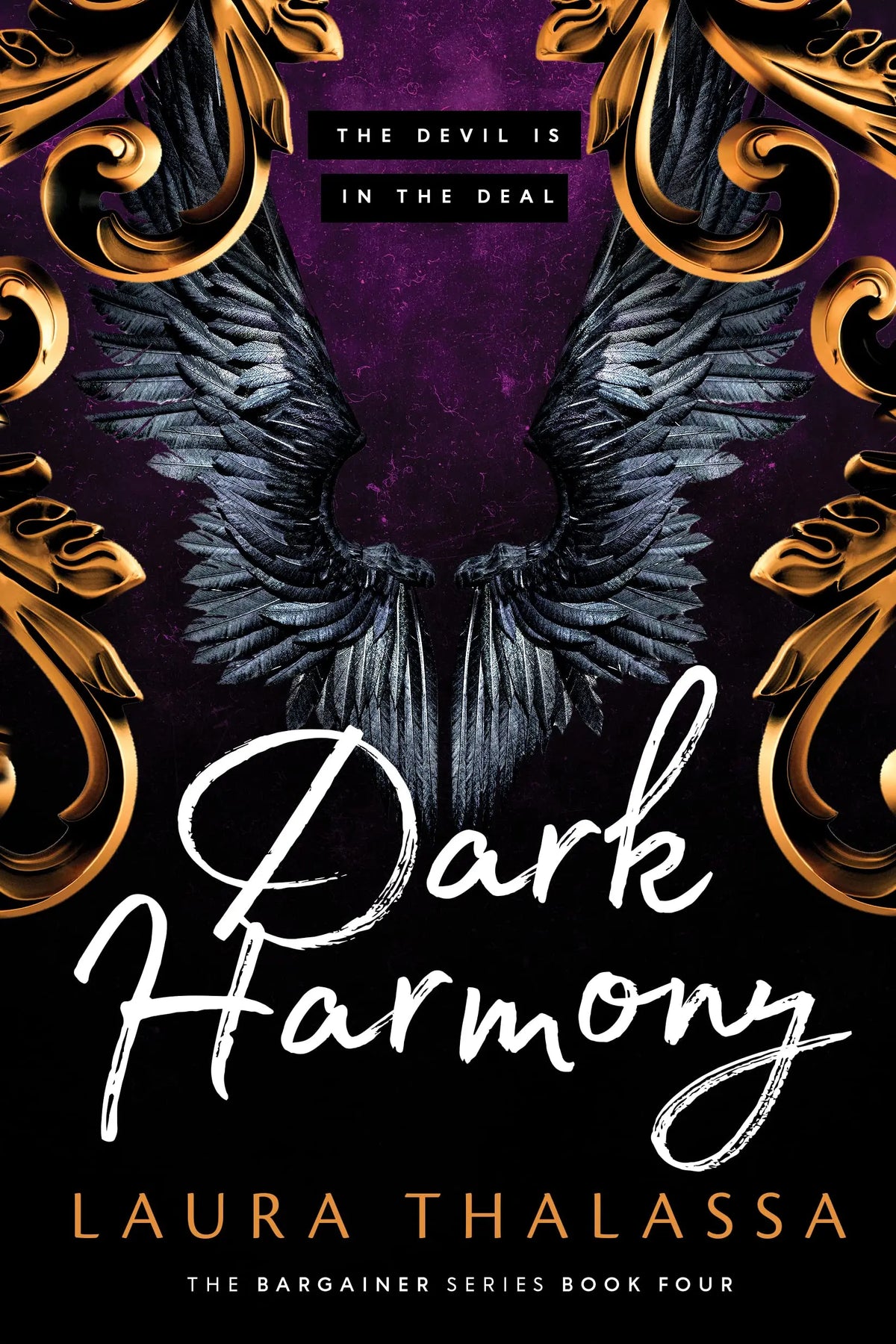 Dark Harmony: sleek perfume bottle with deep ebony glass and black cap, luxurious mysterious floral-woody fragrance.