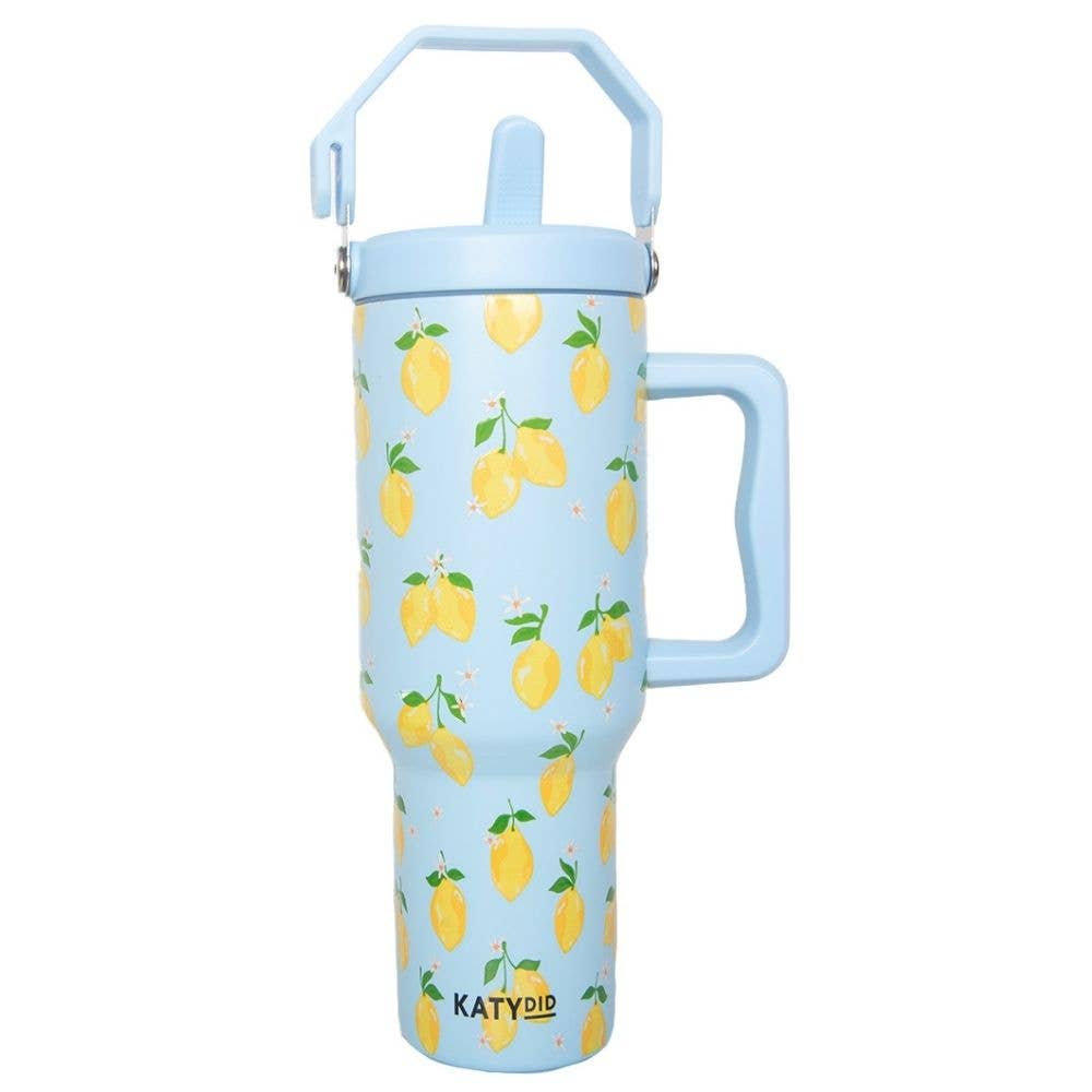 Zesty Lemons Wholesale 38 Oz Tumbler Cup College Grad Gift: Light Blue