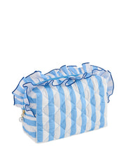 FANCY LARGE ZIP POUCH: BLUE