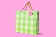 Green Gingham Large- Gift Bag