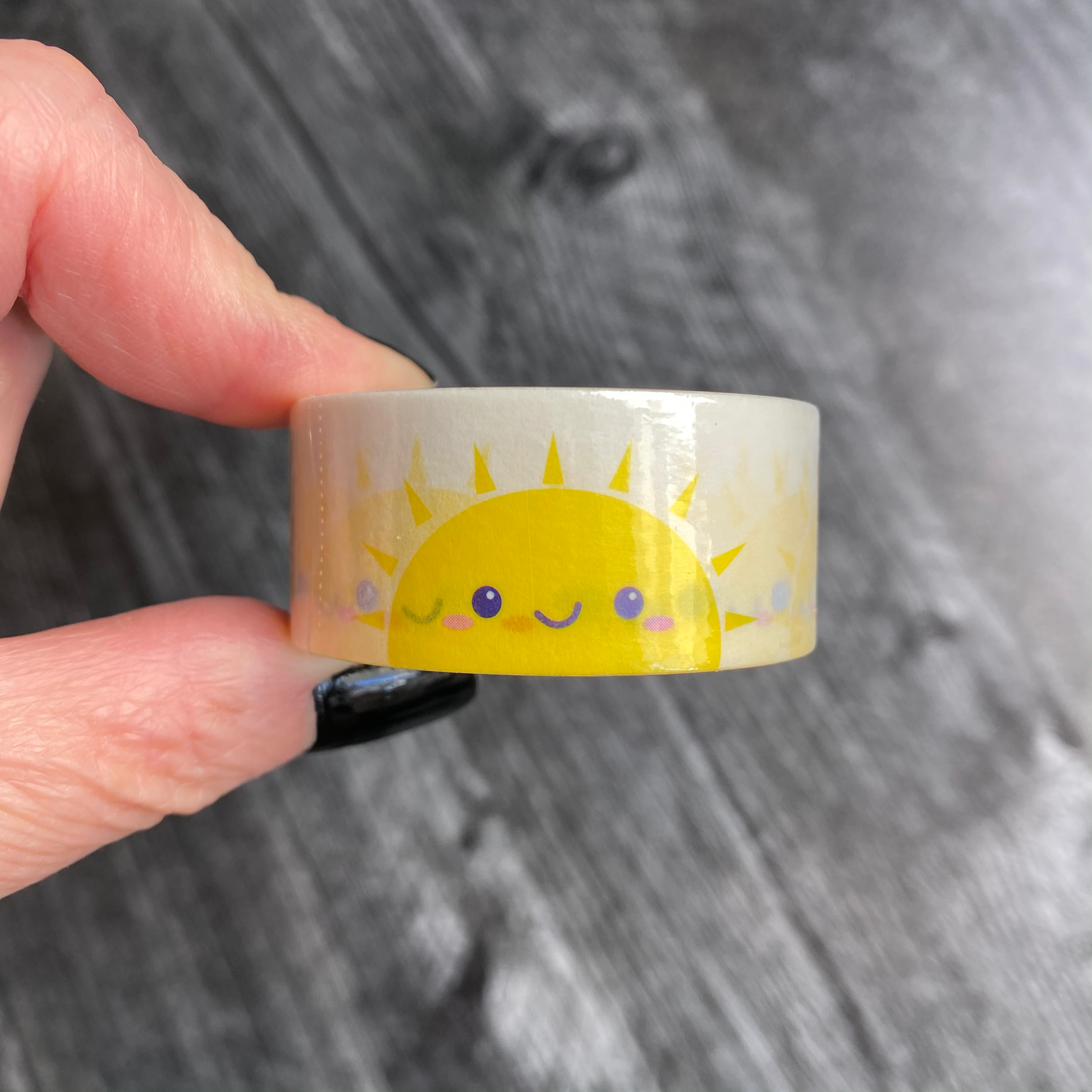 Cute Happy Sunshine Washi Tape, 20mm x 10m decorative tape, perfect stocking stuffer for planners and crafts.