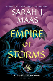 Empire of Storms - fantasy novel cover featuring stormy seas, dramatic typography, hardcover edition