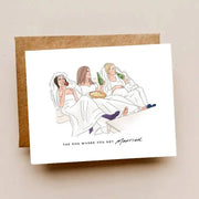 Elegant Friends Wedding Card with gold foil lettering on premium ivory paper, perfect for heartfelt congratulations