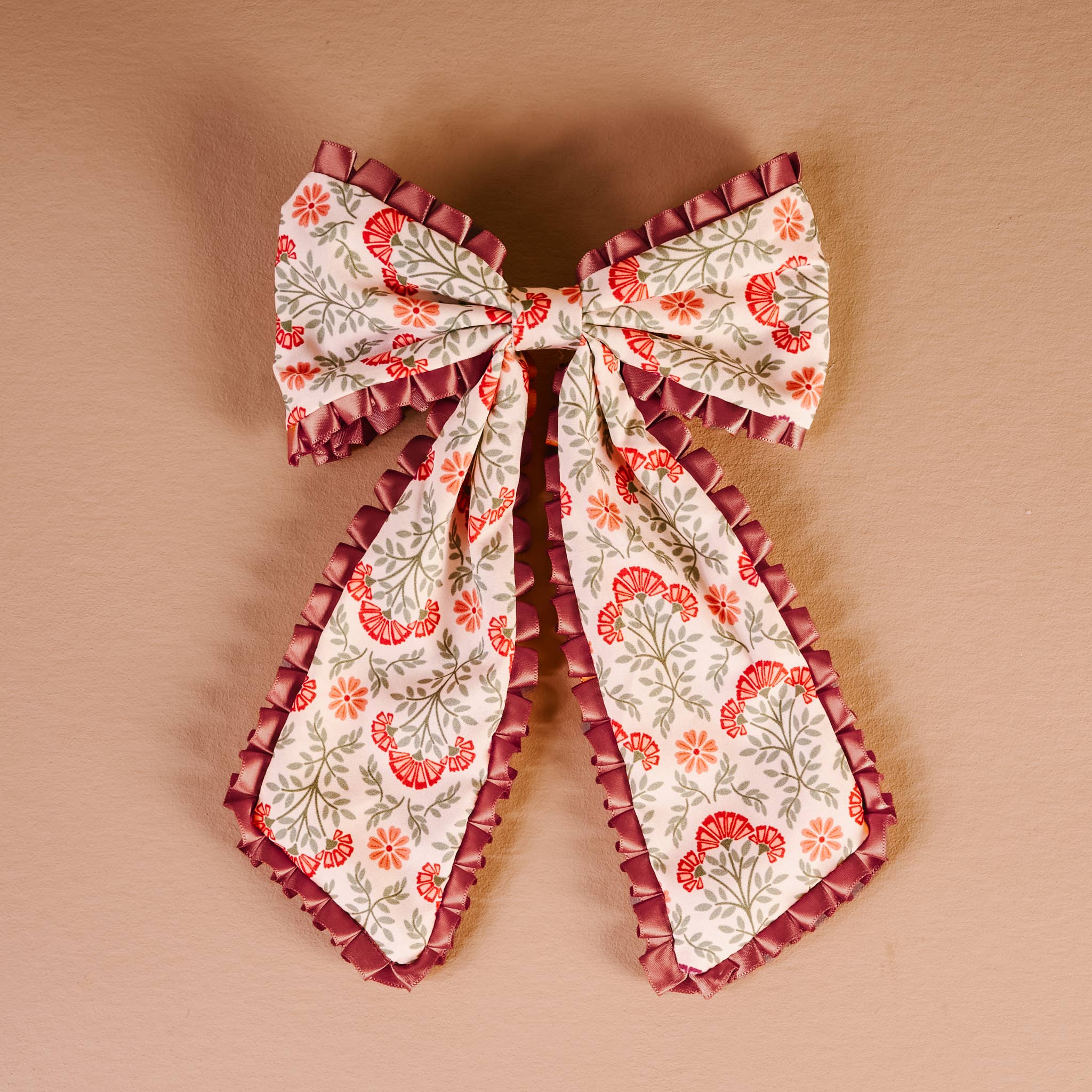Fancy Frills Hair Bow-Everbloom Dusty Rose