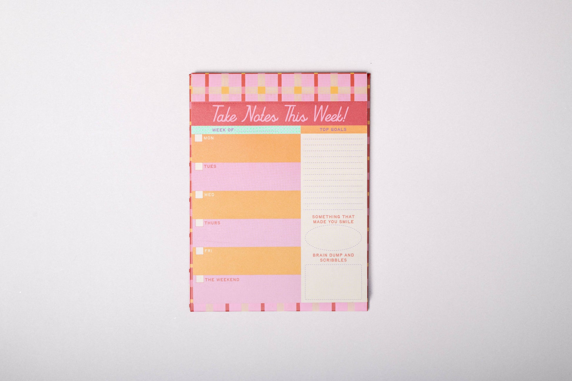 Week to Week Desk Planner Take Notes This Week, weekly planning pages, compact desk calendar, productivity tool