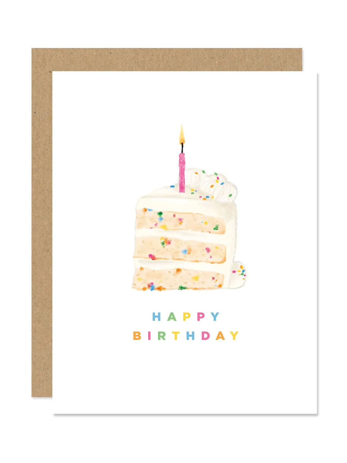 Happy Birthday Card featuring a colorful Birthday Cake design, premium paper, A2 size, perfect for loved ones