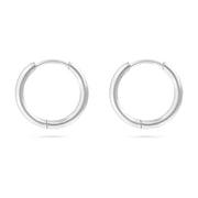 18K Gold PVD Stainless Steel Classic Hoop Huggie Earrings: Stainless / 8mm