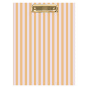 Orange Stripes Clipfolio with Lined Notepad, durable hardcover, A4 size, for office and school use