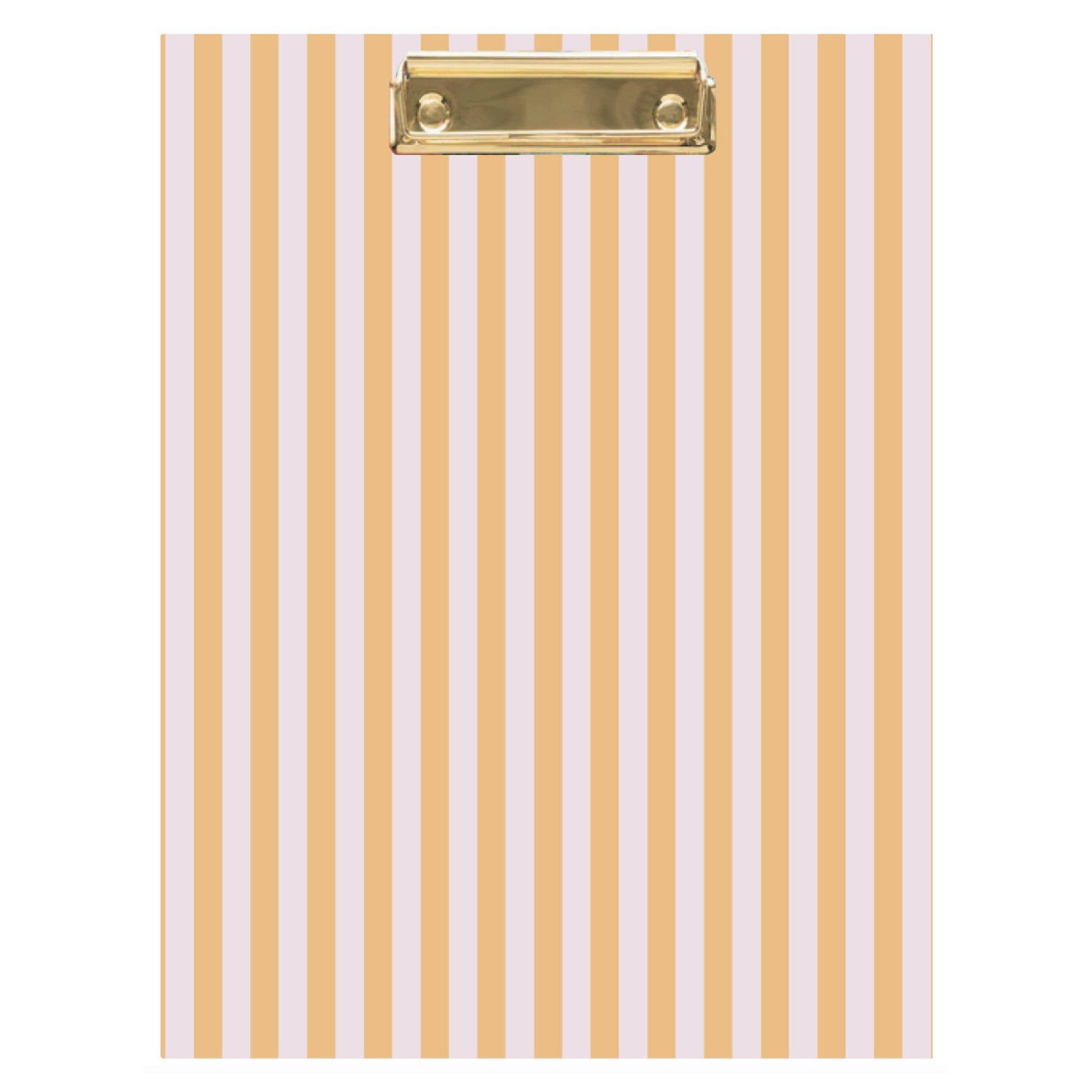 Orange Stripes Clipfolio with Lined Notepad, durable hardcover, A4 size, for office and school use