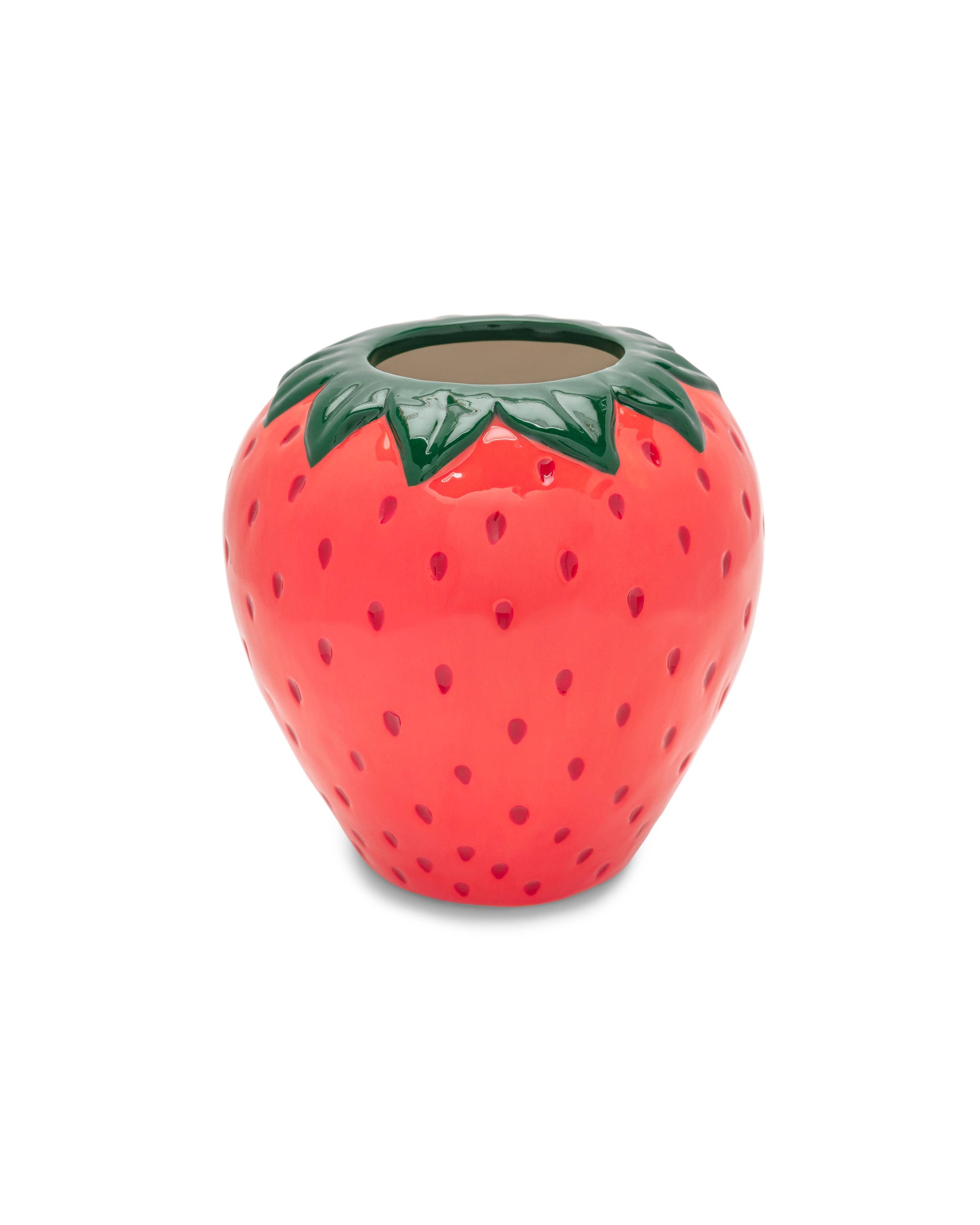 Ceramic Vase - Strawberry Fields edition, hand-finished vase with strawberry-inspired pattern and soft glaze.
