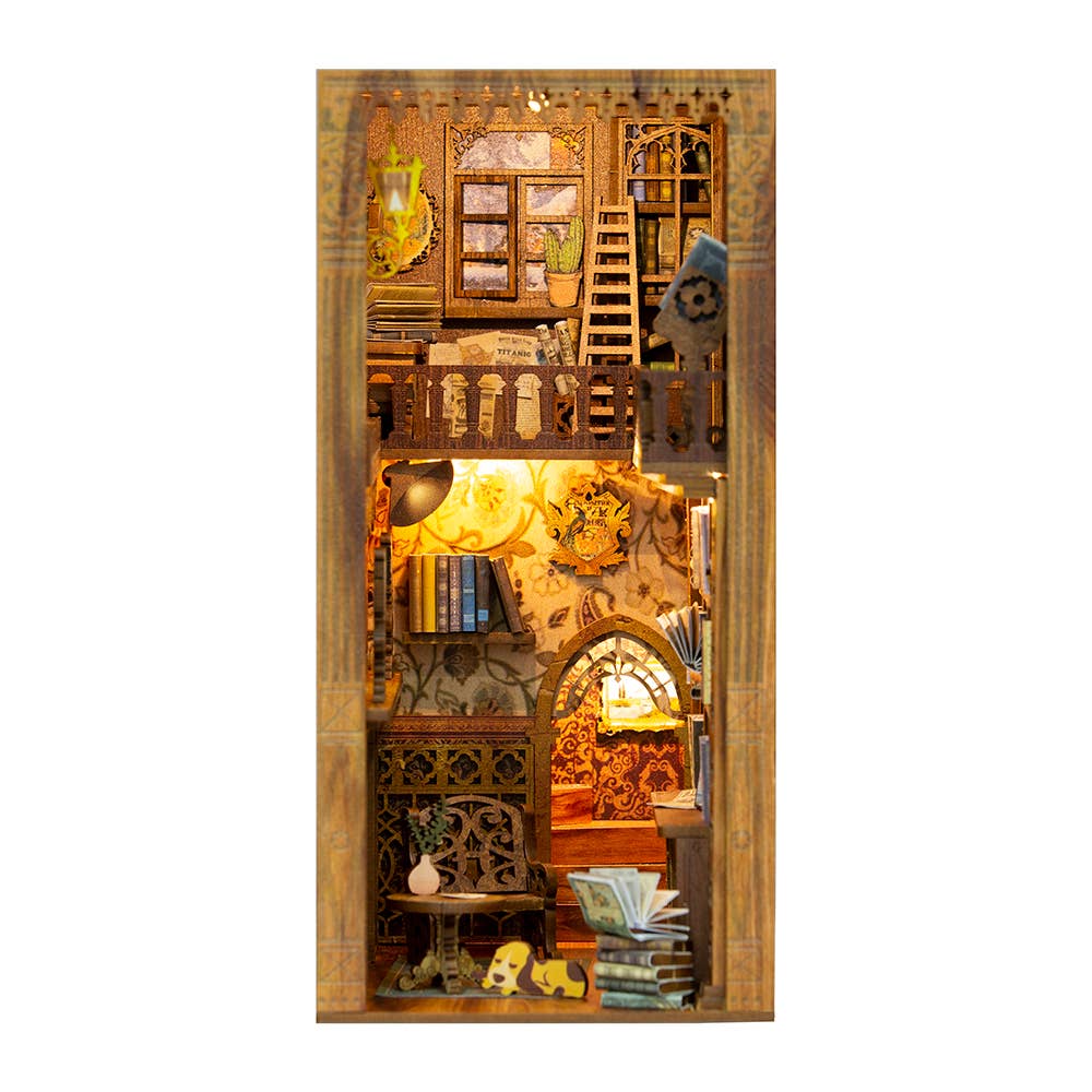 DIY Book Nook Kit: Eternal Bookstore with Dust Cover, miniature wooden model, craft lovers gift idea, detailed shop design