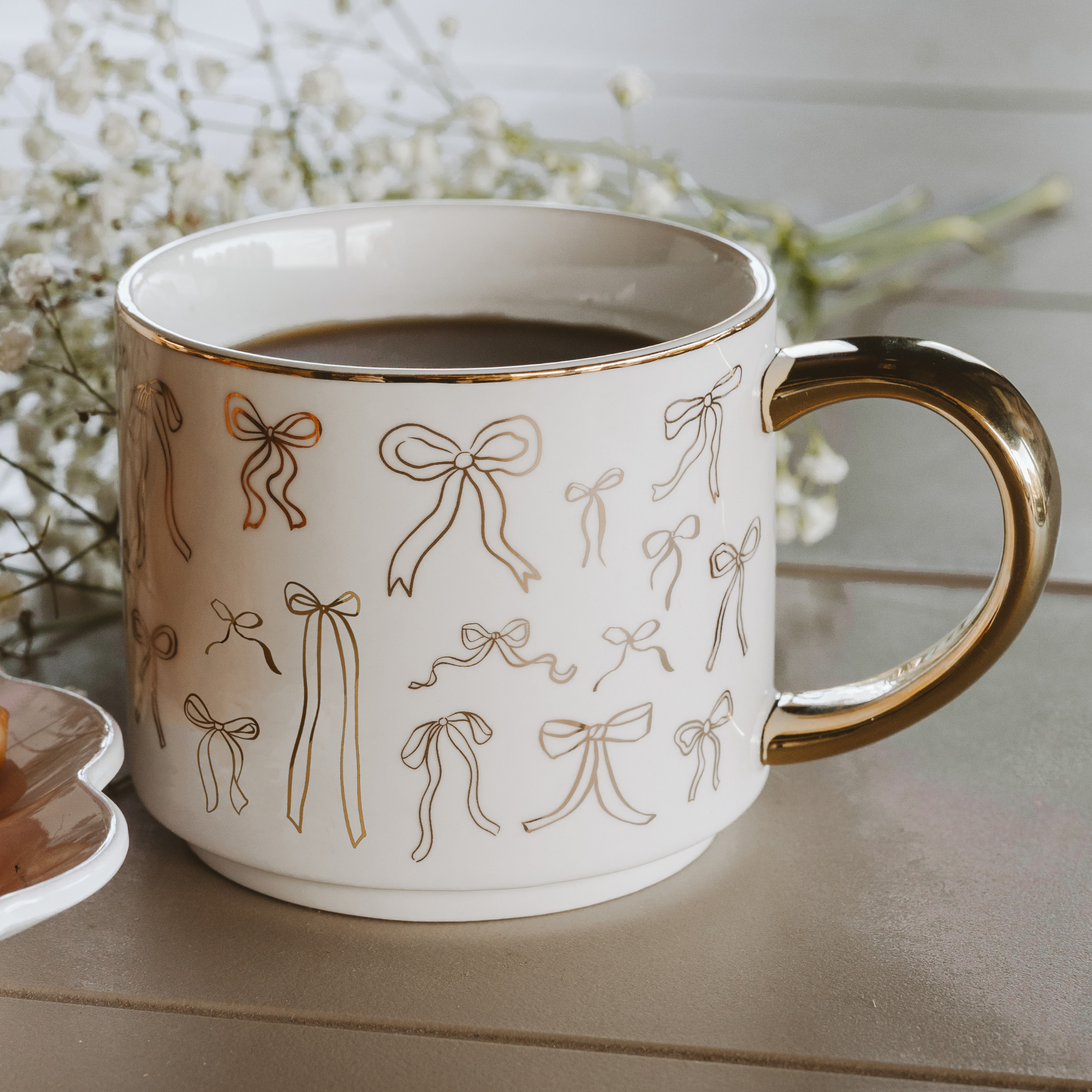 Bow Gold Coffee Mug - Paper & Vine Book Bar