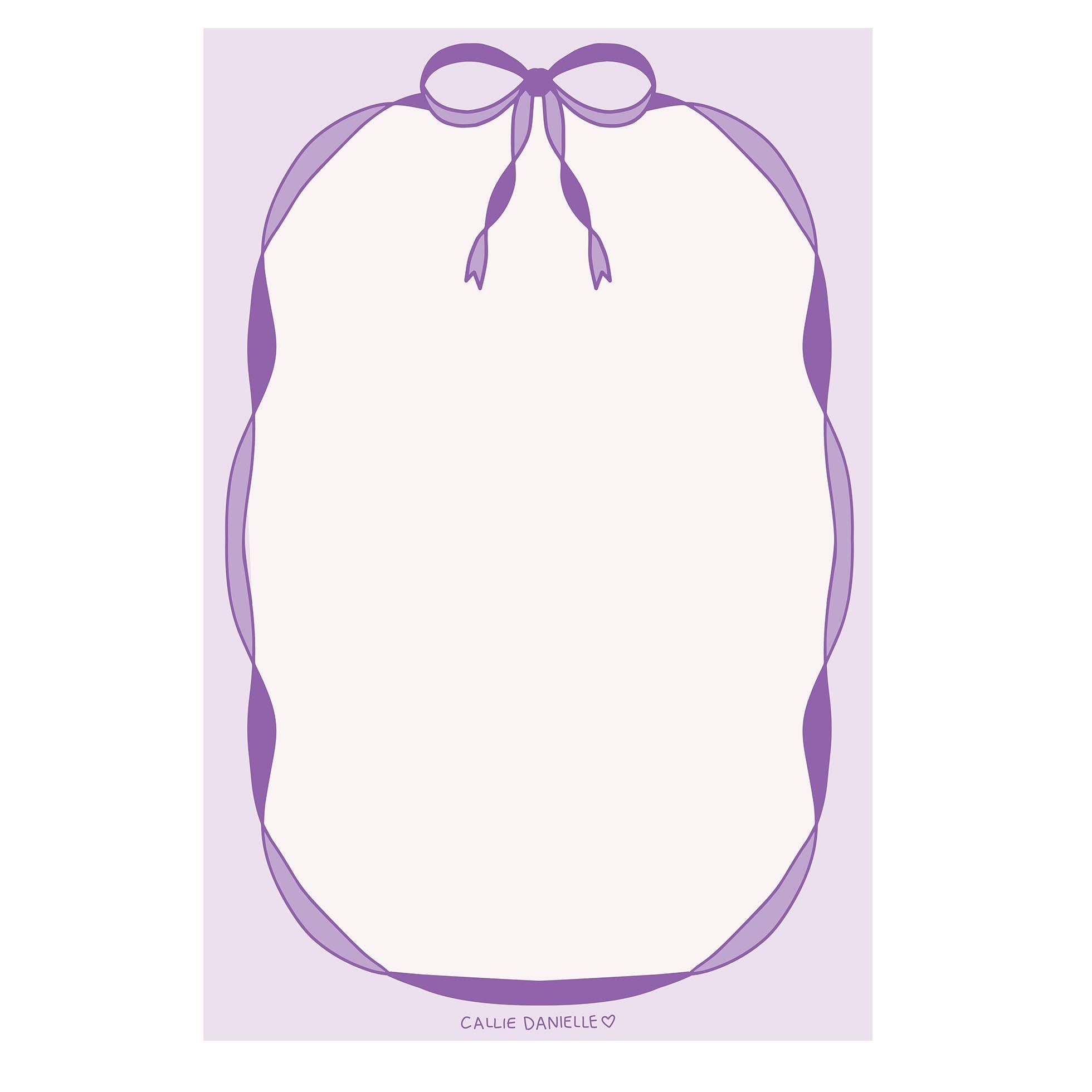 Purple Coquette Bow 4x6 Notepad