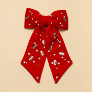 Red Football Charm  Bow