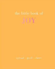 Inspirational hardcover "The Little Book of Joy" in vibrant yellow with motivational quotes for happiness seekers