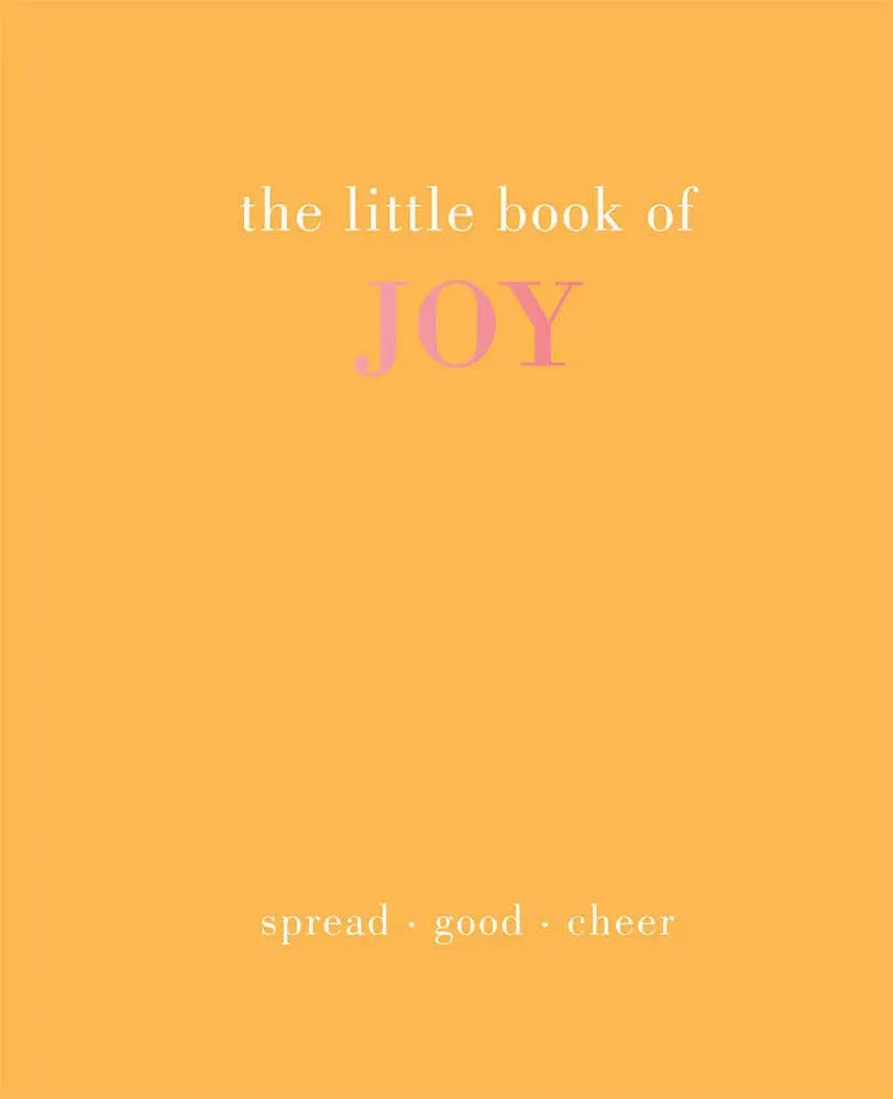 Inspirational hardcover "The Little Book of Joy" in vibrant yellow with motivational quotes for happiness seekers