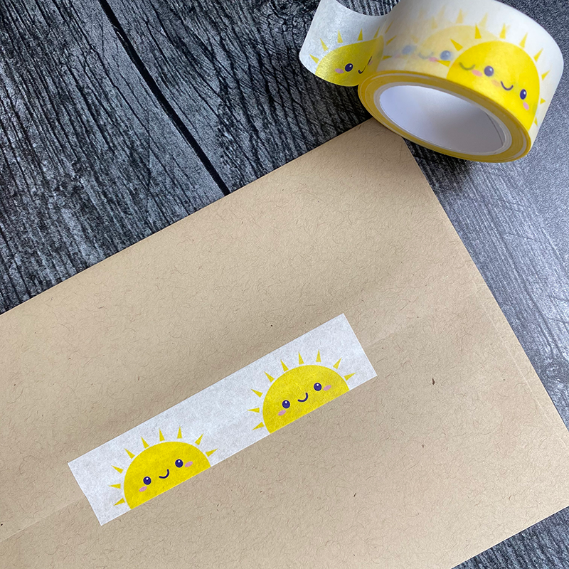 Cute Happy Sunshine Washi Tape, 20mm x 10m, decorative adhesive tape - perfect stocking stuffer