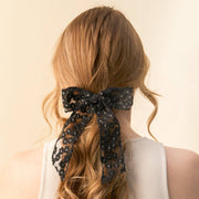 Ditzy Daisies Hair Bow-Black