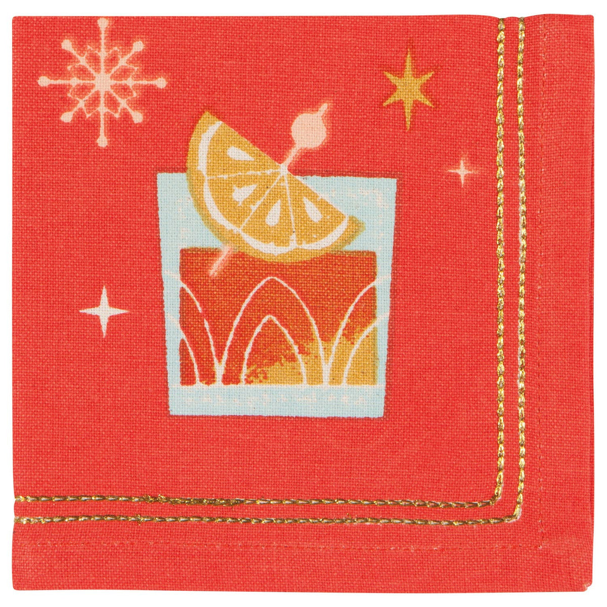 Buy Spirits Bright Christmas Cocktail Napkins Set of 4, red and green holiday-themed, 100% cotton, festive table decor