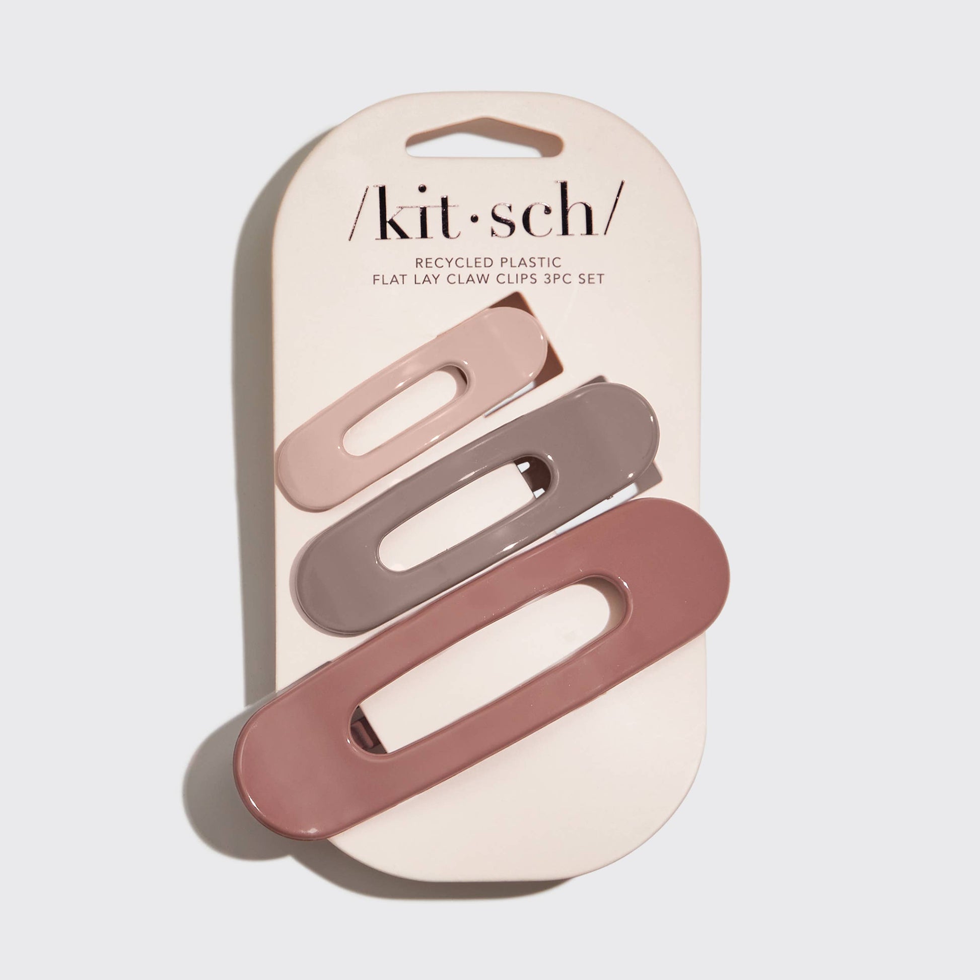 Claw clip set in terracotta, Flat Lay Claw Clip 3pc Flat - Ultra Glossy, for stylish hairdos