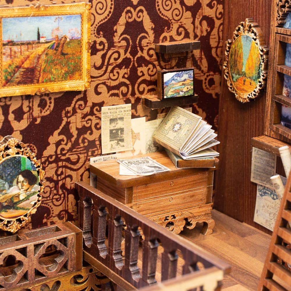 DIY Book Nook Kit: Eternal Bookstore with Dust Cover, miniature wooden craft, detailed design, perfect gift for crafters a...