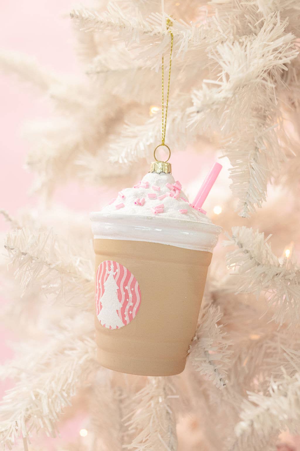 Buy unique Coffee Drink Christmas Ornament - Frappe all the we way, perfect gift, glass, glitter detailing, festive decora...