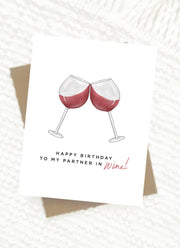 Happy Birthday Wine Card with elegant gold foil design on premium cardstock, perfect for wine lovers