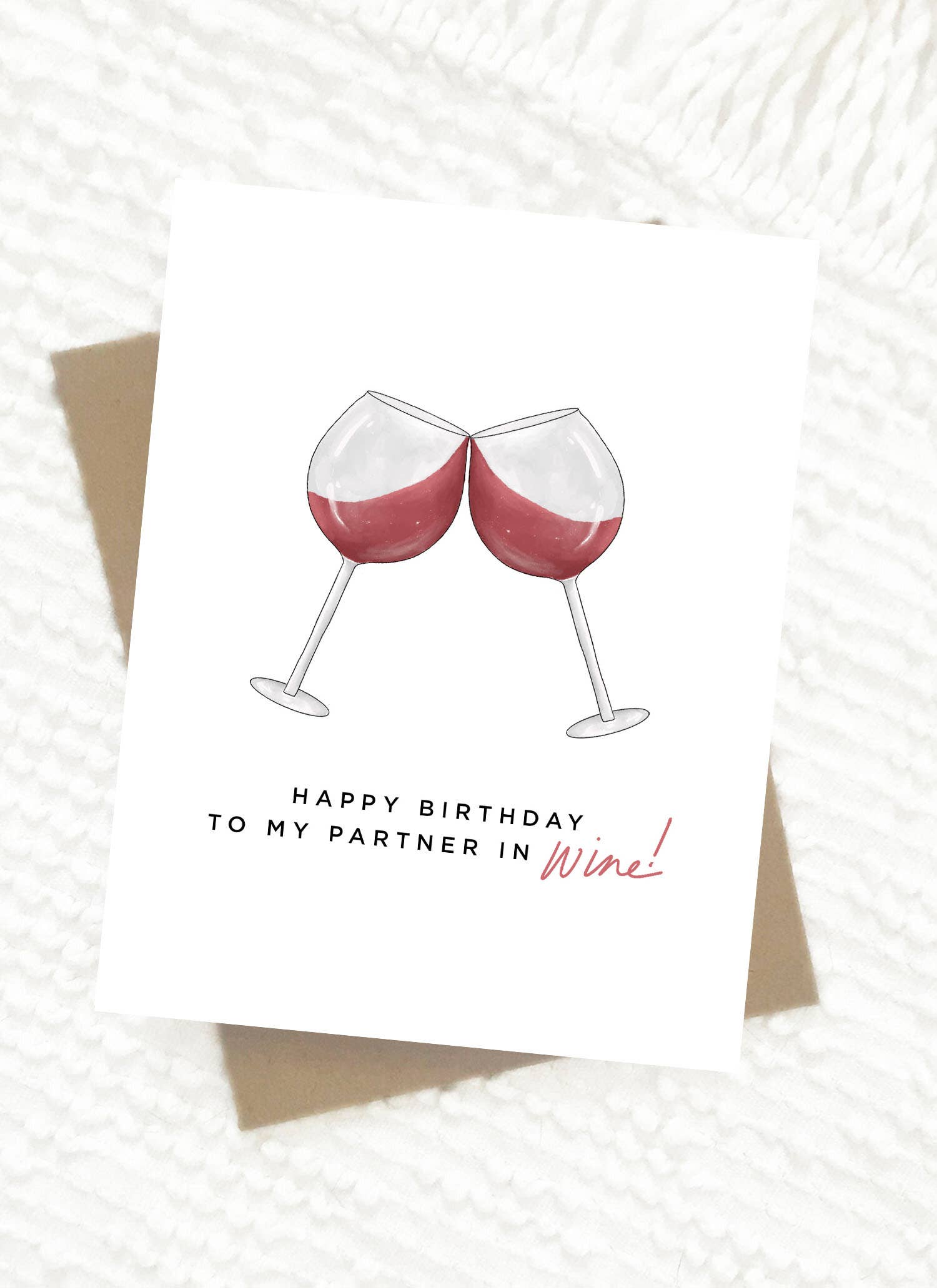 Happy Birthday Wine Card with elegant gold foil design on premium cardstock, perfect for wine lovers