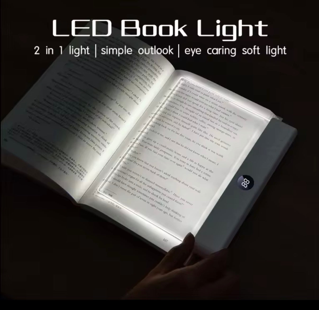 Book & Bedside Light: compact LED reading lamp for bedside use with warm, adjustable beam.