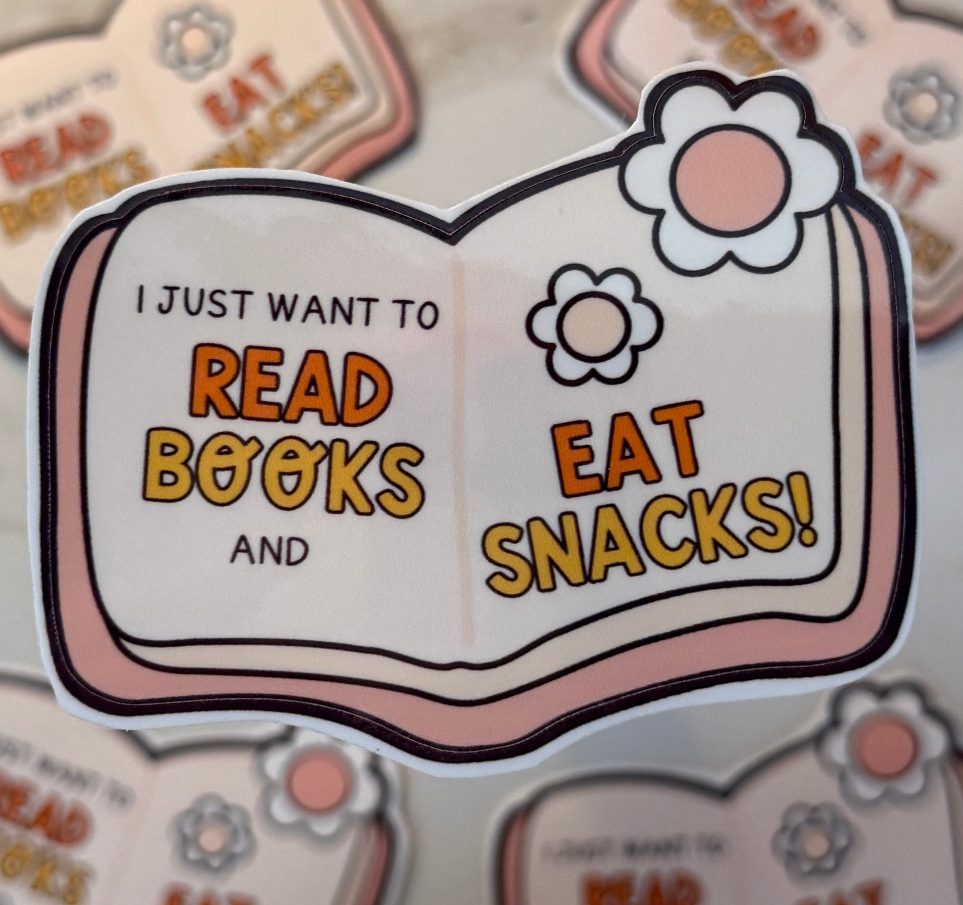I Just Want to Read Books and Eat Snacks Sticker - Paper & Vine Book Bar