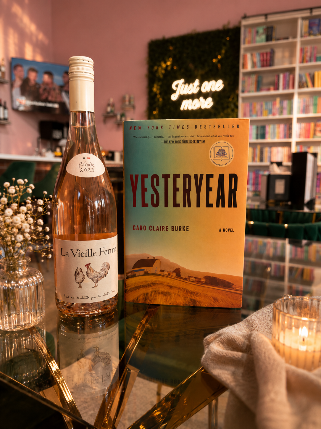 Picture of our book and bottle wine pairing