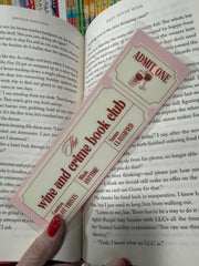 Wine & Crime Book Club exclusive mystery novels set with red wine glass charm, perfect gift for readers and wine lovers
